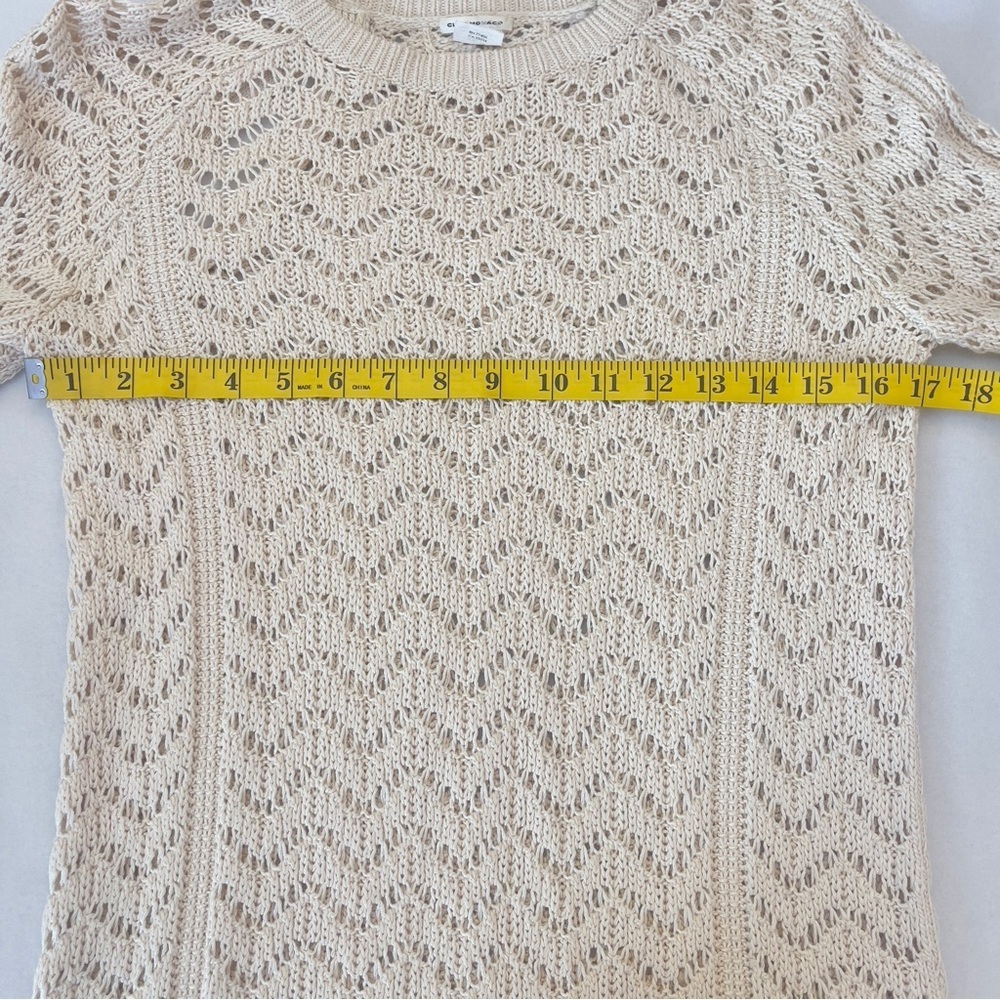 Club Monaco Cream Open Knit Woven Pullover Sweater XS - Picture 7 of 8